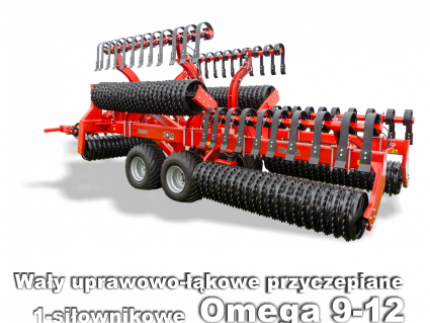 Wały uprawowo-łąkowe, przyczepiane 1-siłownikowe Omega 9-12